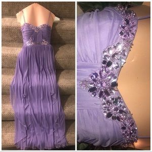 💍 LILAC FORMAL/PROM LONG GEMSTONE GOWN! 💍